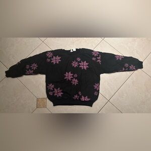 Black Streetwear with Pink Floral Design